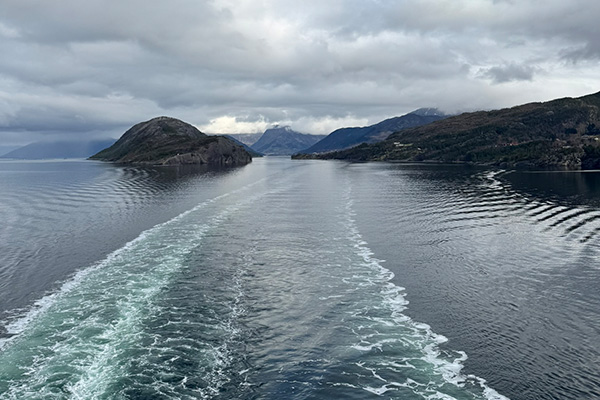 Norwegian Fjords View from the top deck of MS Trollfjord