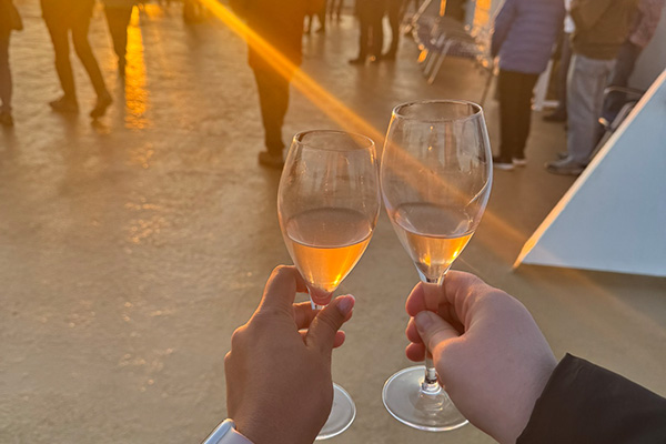 Sailaway drinks on the top deck on MS Trolljord from Oslo